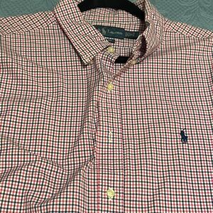 Ralph Lauren pink, blue and White Checkered Shirt size 17” 34/35